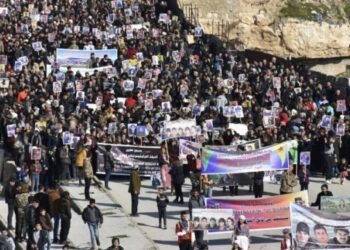 Efrîn’e saldırının 5’inci yılında Halep’te yürüyüş yapıldı