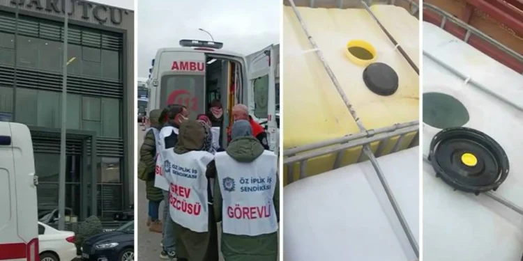 Fabrika önünde eylemde olan işçiler zehirlendi