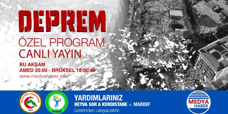 Medya Haber depremzedelerle dayanışma yayını yapacak