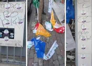 İstanbul’da Yeşil Sol Parti’nin seçim bürosuna saldırı