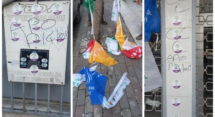 İstanbul’da Yeşil Sol Parti’nin seçim bürosuna saldırı