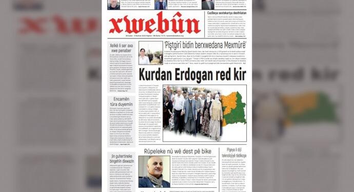Xwebûn gazetesi  ‘Kurdan Erdogan red kir’ manşetiyle çıktı
