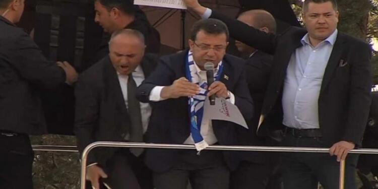 Erzirom’da İmamoğlu’na taşlı saldırı