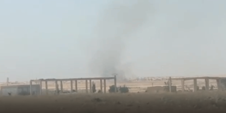 Eyn Îsa’ya saldırı sonucu yangın çıktı