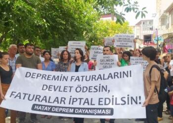 Hatay Deprem Dayanışması faturalara karşı eylem yaptı