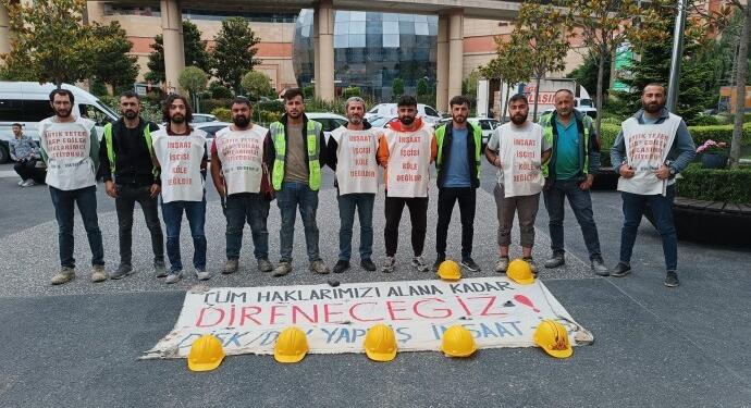İnşaat işçileri hakları için eylemde