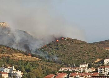 Datça’daki yangın yerleşim yerlerini tehdit ediyor