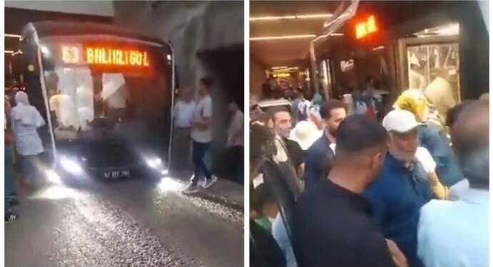 Riha’da seyir halindeki trambüs çöktü