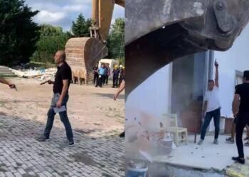 Kaçak yapı yıkımında 3 kişi yaralandı