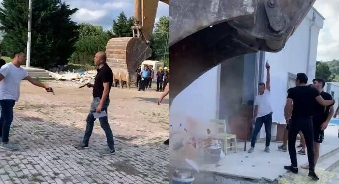 Kaçak yapı yıkımında 3 kişi yaralandı