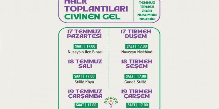 Yeşil Sol Parti Mêrdîn’de 9 günlük halk toplantılarına başlıyor