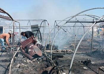 Kırıkhan çadırkentte yangın