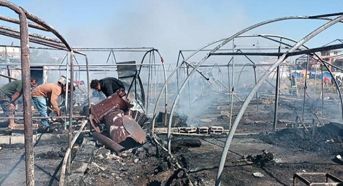 Kırıkhan çadırkentte yangın