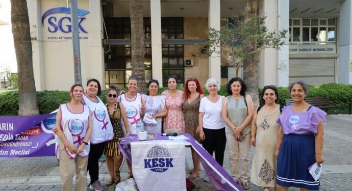 KESK’li kadınlar TİS görüşmeleri için imza topladı