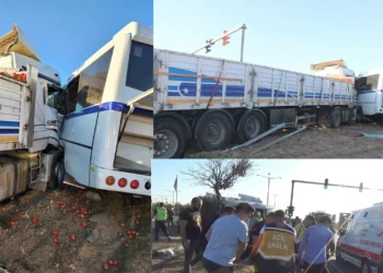 Manisa’da tır işçi servisine çarptı: 23 yaralı