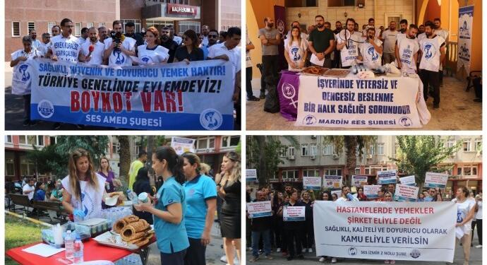 Sağlık emekçileri yemekhanelerin özelleştirilmesine karşı eylem düzenledi