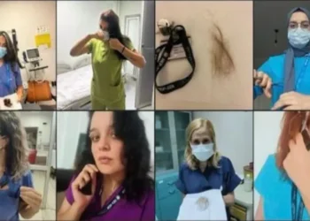 Sağlıkçılar saçlarını keserek sağlıkta şiddete tepki gösterdi