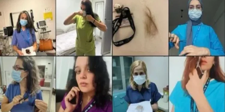 Sağlıkçılar saçlarını keserek sağlıkta şiddete tepki gösterdi