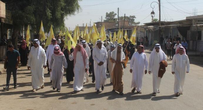 Til Temîs’te, SDG’ye destek için yürüyüşü