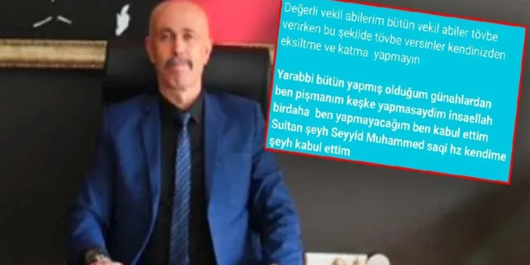 İlçe Milli Eğitim Müdürü’nden Menzil şeyhine bağlılık yemini