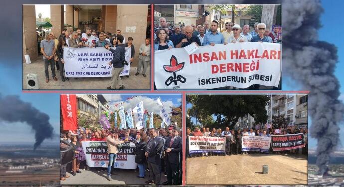 Birçok ilde savaş protesto edildi