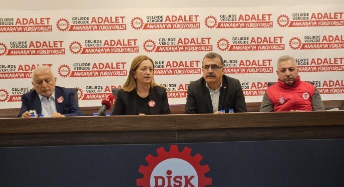 DİSK ‘vergide ve ülkede adalet’ için Ankara’ya yürüyecek