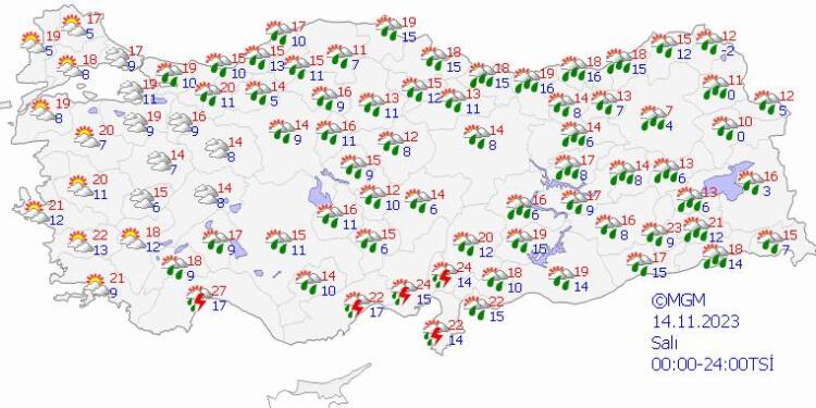 Meteoroloji’den bazı bölgeler için sel ve fırtına uyarısı