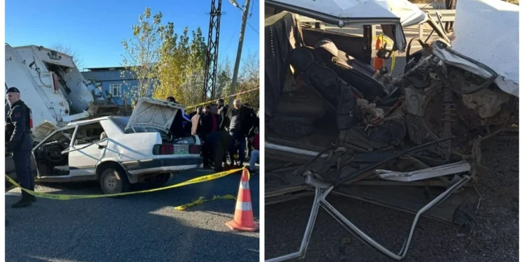 Amed’de otomobil çöp kamyonuna çarptı: İki kişi hayatını kaybetti