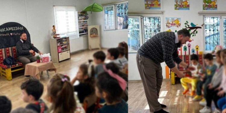 İmam anaokulunda ders verdi