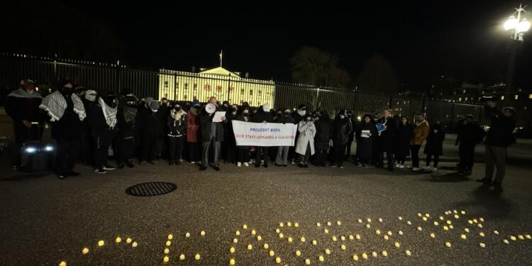 Beyaz Saray önünde eylem: Çalışanlarınız ateşkes talep ediyor