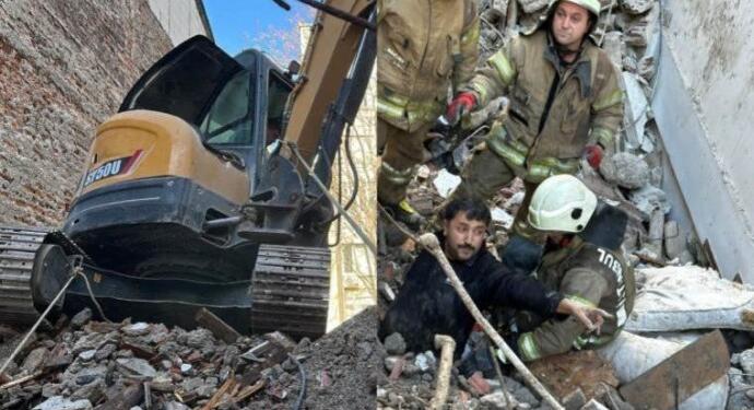 Kadıköy’de bina çöktü