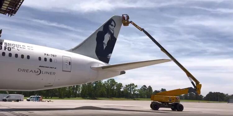 Jîna Emînî fotoğrafı olan uçağa iniş engeli