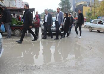 HEDEP heyeti çamur içindeki Pirsûs’u gezdi: Kayyım zihniyetine her yerde son verilecek