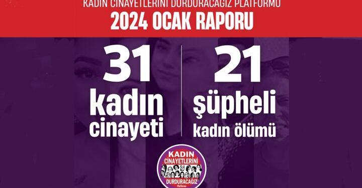 Ocak ayında 31 kadın katledildi
