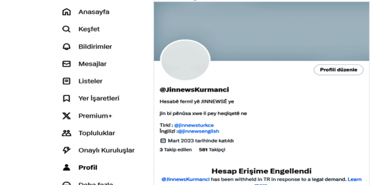 JINNEWS’in Kürtçe hesabına erişim engeli