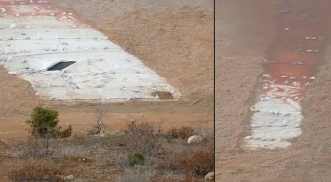 Siyanür havuzunda kuşlar ölüyor: Basın görüntülemesin diye beyaz örtü örtüldü