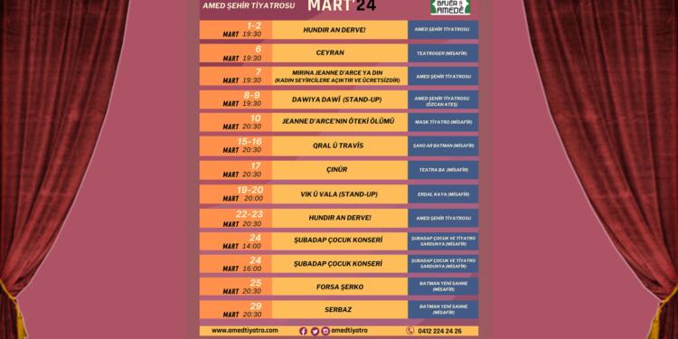 Amed Şehir Tiyatrosu Mart ayı programı