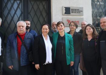 DEM Parti İBB eşbaşkan adayları Agos Gazetesi’ni ziyaret etti