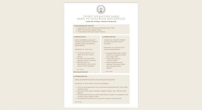 İstanbul’da uluslararası tecrit konferansı düzenlenecek