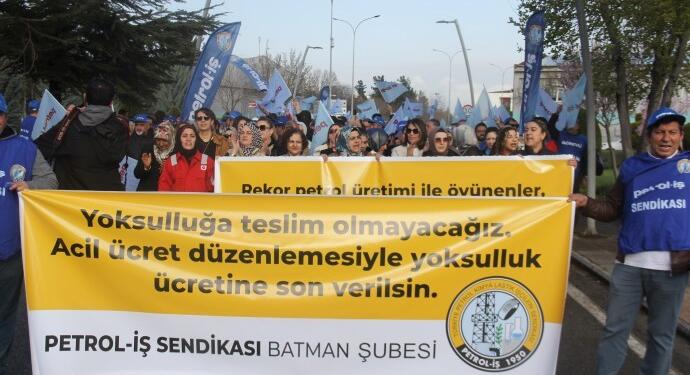 Êlih’te TPAO işçileri yürüdü: Yoksulluk ücretine son