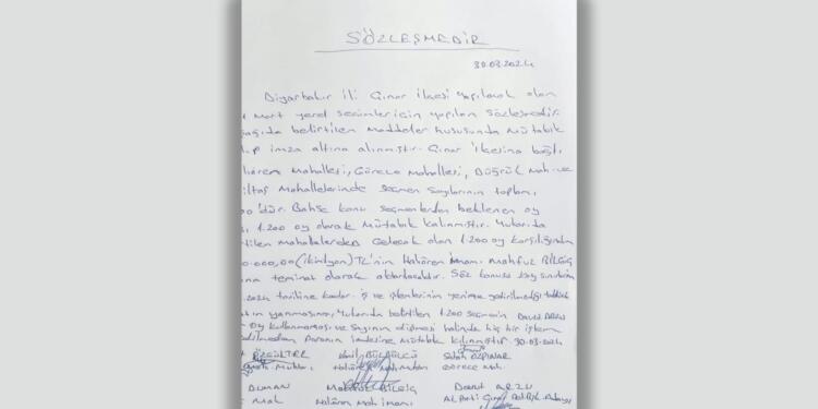 AKP’li adaydan oy karşılığında 2 milyon TL’lik sözleşme