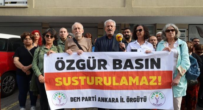 DEM Parti gözaltına alınan gazeteciler için Ankara’da açıklama yaptı
