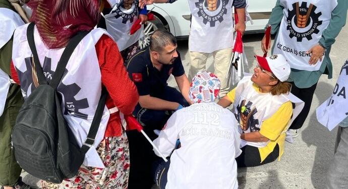 Grevdeki işçiler gözaltına alındı