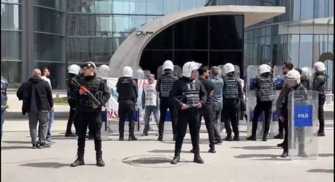 Hakları için eylem yapan işçilere gözaltı