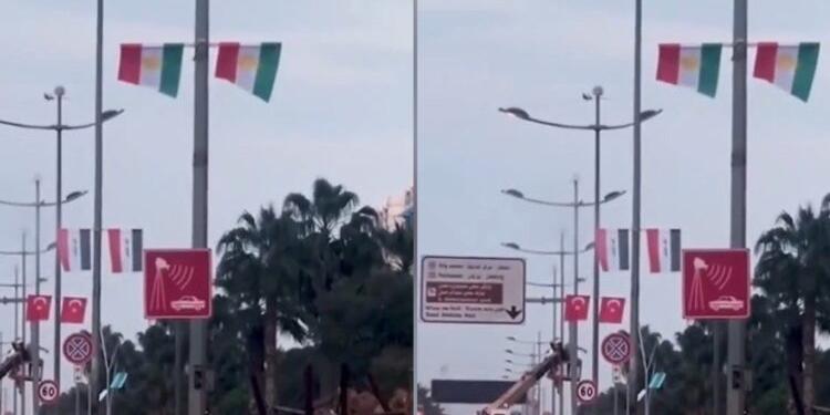 Erdoğan ziyareti öncesi KDP, Hewlêr’e Türk bayrakları astı