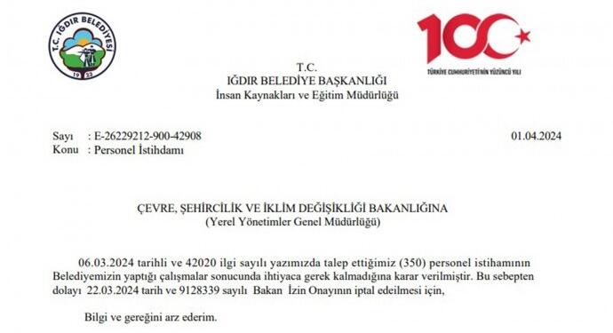 Bakanlıktan işçi alım izni alan kayyım, seçim sonrası iptalini istedi