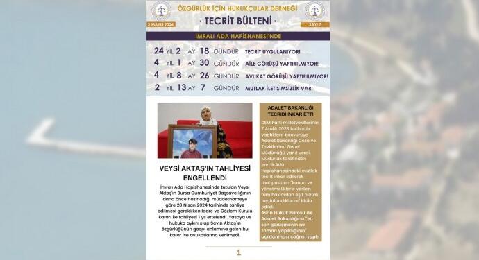 Tecrit Bülteni’nin 7’inci sayısı yayınlandı