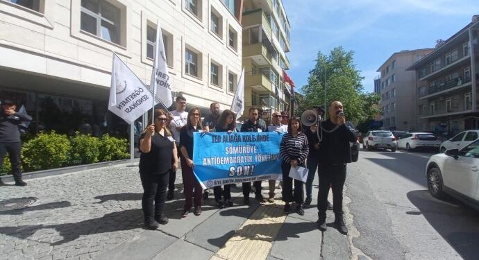 Özel Sektör Öğretmenleri TED önünde taleplerini sıraladı