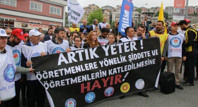 Eğitim sendikaları Oktugan’ın katledilmesini protesto etti