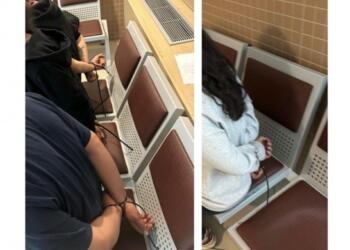 Gözaltına alınan gençler ters kelepçeyle adliyede bekletiliyor